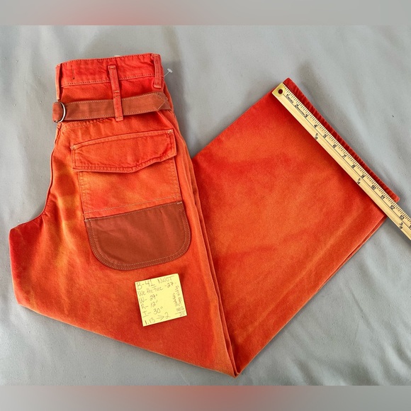 Free People We The Free‎ Waterfalls Baggy Wide Leg Jeans Orange Size 27 NWT Y2K - Picture 15 of 16
